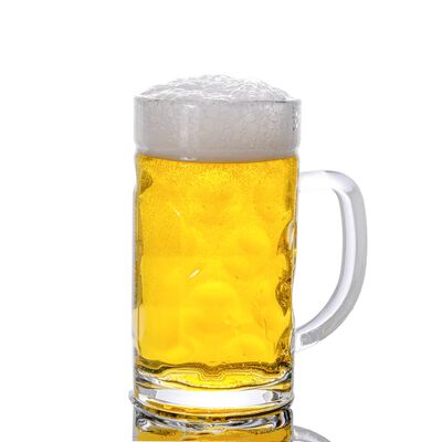 vidaXL Halbe de bere cu mâner din sticlă, 6 buc., 500 ml