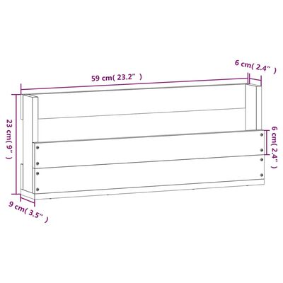 vidaXL Pantofare de perete, 2 buc., alb, 59x9x23 cm, lemn masiv pin