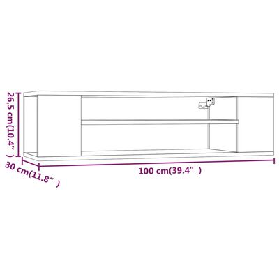 vidaXL Dulap TV suspendat, gri sonoma, 100x30x26,5 cm, lemn prelucrat