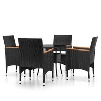 vidaXL Set mobilier bistro grădină 3 piese negru poliratan și sticlă