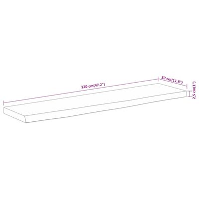 vidaXL Raft perete 120x30x2,5cm dreptunghiular lemn acacia margine vie