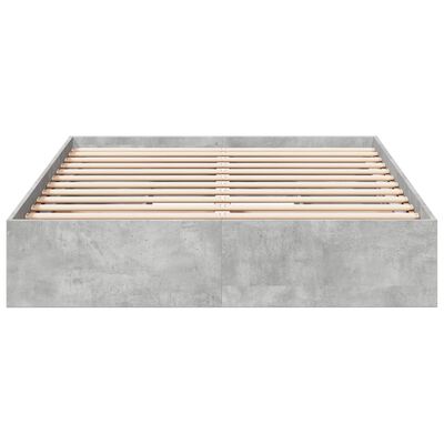 vidaXL Cadru de pat cu sertare, gri beton, 120x190 cm, lemn prelucrat