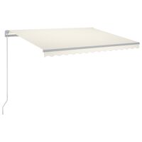 vidaXL Copertină retractabilă manual cu LED, crem, 300x250 cm