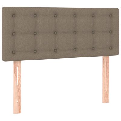 vidaXL Tăblie de pat cu LED, gri taupe, 100x5x78/88 cm, textil