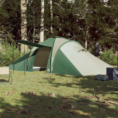 vidaXL Cort de camping cupolă pentru 6 persoane, verde, impermeabil