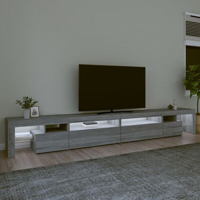 vidaXL Comodă TV cu lumini LED, gri sonoma, 290x36,5x40cm