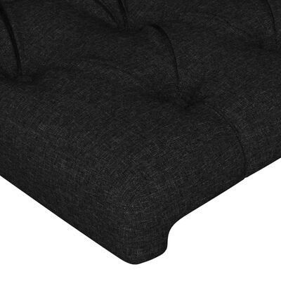 vidaXL Tăblie de pat cu aripioare negru 203x23x78/88 cm textil