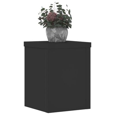 vidaXL Suporturi de plante, 2 buc., negru, 15x15x20 cm, lemn prelucrat