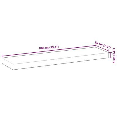 vidaXL Rafturi plutitoare 4 buc. 100x20x4cm lemn masiv acacia netratat