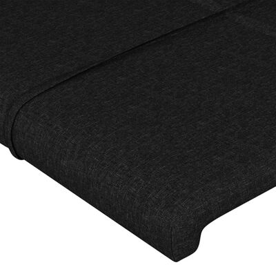 vidaXL Tăblii de pat, 2 buc, negru, 90x5x78/88 cm, textil