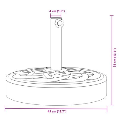 vidaXL Suport umbrelă pentru stâlpi Ø38 / 48 mm, 25 kg, rotund