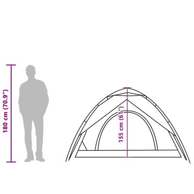 vidaXL Cort de camping cupolă 5 persoane, setare rapidă, albastru