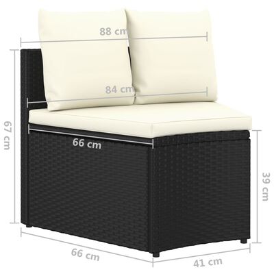 vidaXL Set mobilier de grădină cu perne, 8 piese, negru, poliratan