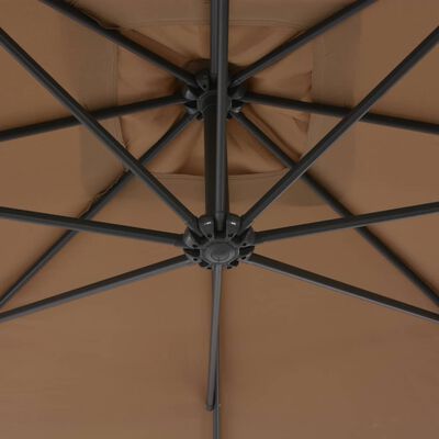 vidaXL Umbrelă în consolă cu stâlp din oțel, taupe, 300 cm