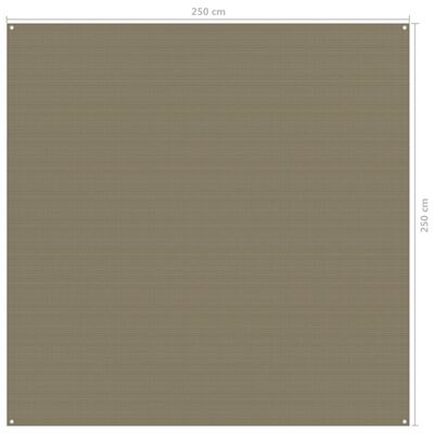 vidaXL Covor pentru cort, gri taupe, 250x250 cm