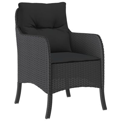 vidaXL Set mobilier de grădină cu perne, 9 piese, negru, poliratan