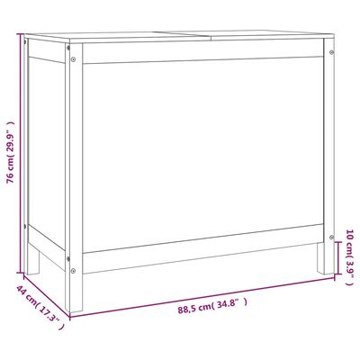 vidaXL Cutie de rufe, 88,5x44x76 cm, lemn masiv de pin