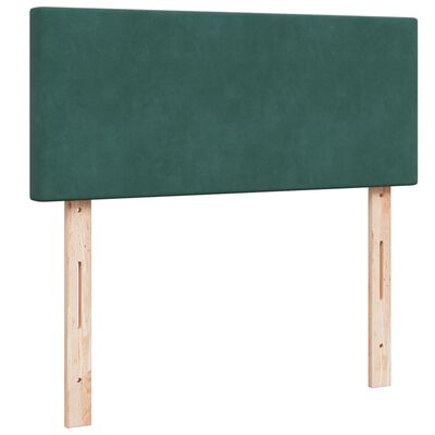 vidaXL Pat box spring cu saltea, verde închis, 120x200 cm, catifea