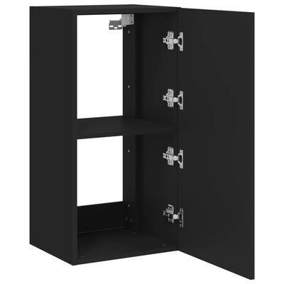 vidaXL Comodă TV de perete cu lumini LED, negru, 40,5x35x80 cm