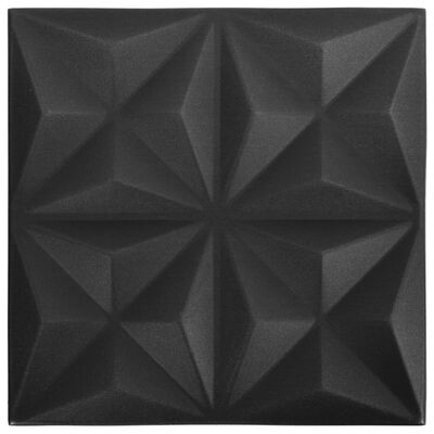 vidaXL Panouri de perete 3D 48 buc. negru 50x50 cm model origami 12 m²