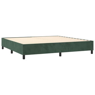 vidaXL Pat box spring cu saltea, verde închis, 200x200 cm, catifea