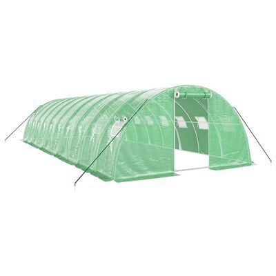 vidaXL Seră cu cadru din oțel, verde, 40 m², 10x4x2 m