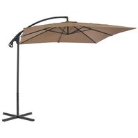 vidaXL Umbrelă suspendată cu stâlp din oțel, gri taupe, 250 x 250 cm