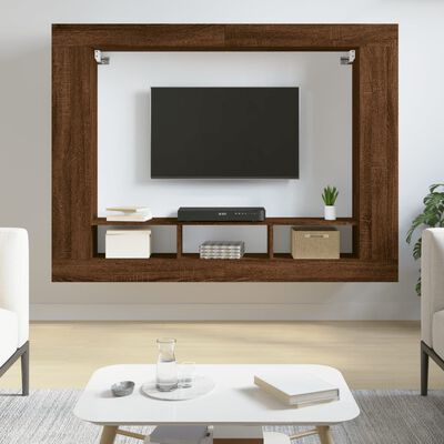 vidaXL Dulap TV, stejar maro, 152x22x113 cm, lemn prelucrat