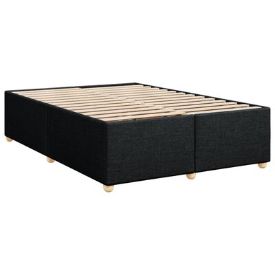 vidaXL Pat box spring cu saltea, negru, 140x200 cm, textil