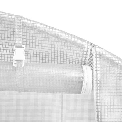 vidaXL Seră cu cadru din oțel, alb, 8 m², 4x2x2 m
