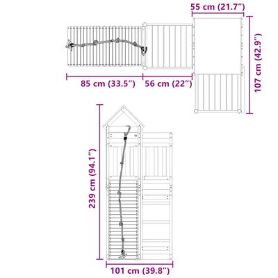 vidaXL Set de joacă pentru exterior, lemn masiv de pin