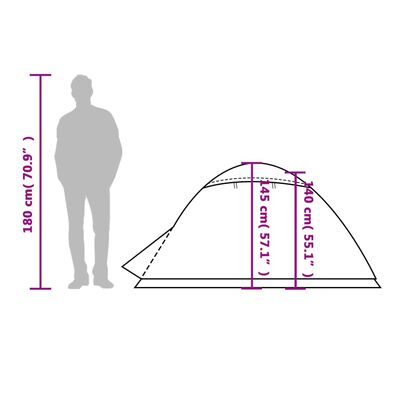 vidaXL Cort de camping cupolă pentru 4 persoane, albastru, impermeabil