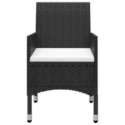 vidaXL Set mobilier de grădină, 7 piese, negru