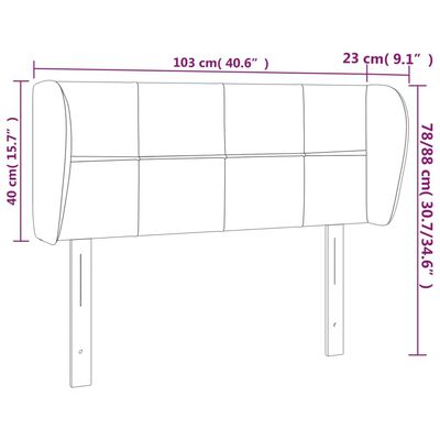 vidaXL Tăblie de pat cu aripioare, albastru, 103x23x78/88 cm textil