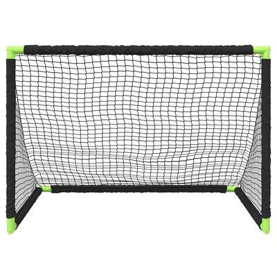 vidaXL Poartă de fotbal pentru copii, pliabilă, negru, 90x64x64 cm
