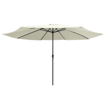 vidaXL Umbrelă de soare de exterior, stâlp metalic, alb nisipiu 400 cm