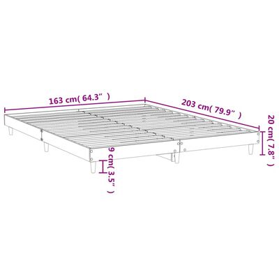 vidaXL Cadru pat fără saltea stejar sonoma, 160x200 cm, lemn prelucrat