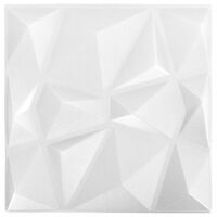 vidaXL Panouri de perete 3D 12 buc. alb 50x50 cm model diamant 3 m²