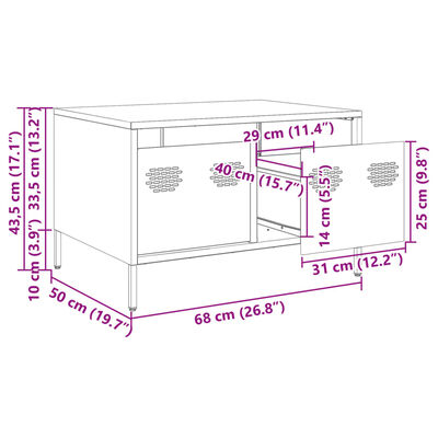 vidaXL Dulap TV, roz, 68x50x43,5 cm, oțel laminat la rece