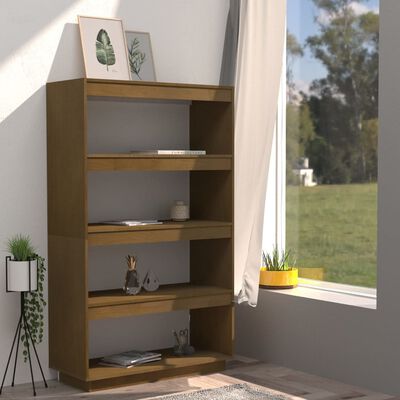 vidaXL Bibliotecă/Separator cameră, maro miere, 80x35x135 cm lemn pin