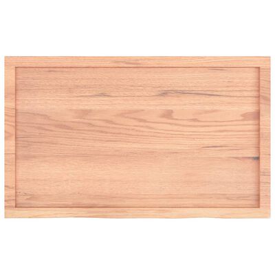 vidaXL Blat de baie, maro deschis, 100x60x(2-4) cm, lemn masiv tratat