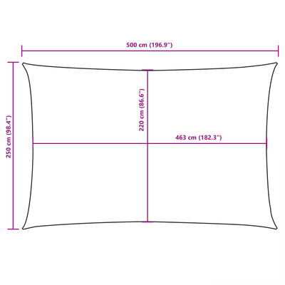 vidaXL Parasolar, antracit, 2,5x5 m, țesătură oxford, dreptunghiular