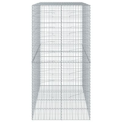 vidaXL Coș gabion cu capac, 200x100x200 cm, fier galvanizat