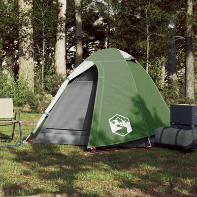 vidaXL Cort de camping cupolă pentru 2 persoane, verde, impermeabil