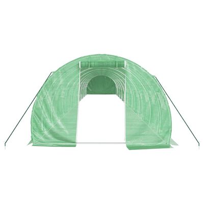 vidaXL Seră cu cadru din oțel, verde, 54 m², 18x3x2 m