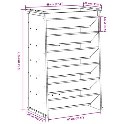 vidaXL Jardinieră ierburi 6 niveluri 69x40x101,5 cm lemn impregnat pin