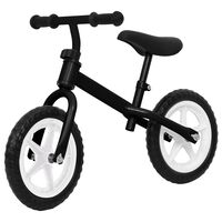 vidaXL Bicicletă pentru echilibru 11 inci, cu roți, negru