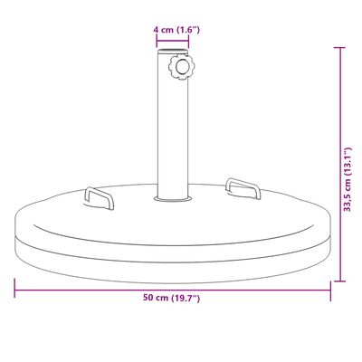 vidaXL Suport umbrelă pentru stâlpi Ø38 / 48 mm, 25 kg, rotund