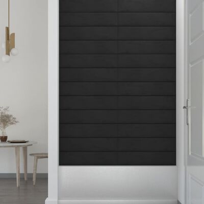 vidaXL Panouri de perete 12 buc. Negru 60x15 cm catifea 1,08 m²