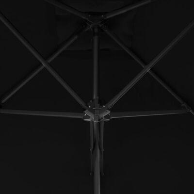 vidaXL Umbrelă de grădină, stâlp din oțel, negru, 300x230 cm